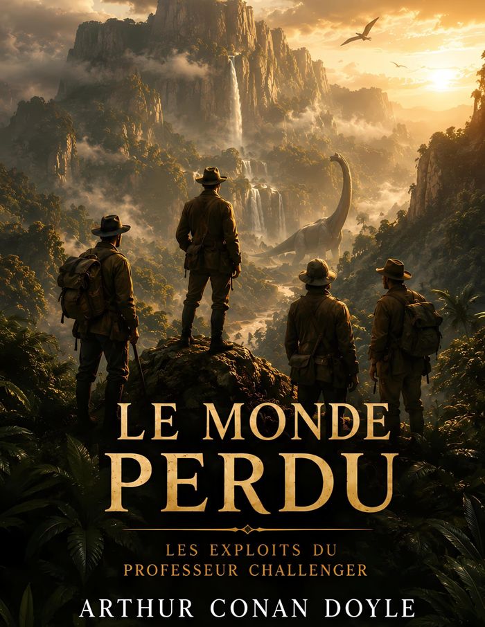 Couverture du livre « Le Monde perdu : Les Exploits du professeur Challenger » de Arthur Conan Doyle, librairie Les Contes Infusés à Corte