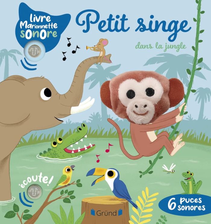 Couverture du livre « Petit singe dans la jungle », librairie Les Contes Infusés à Corte