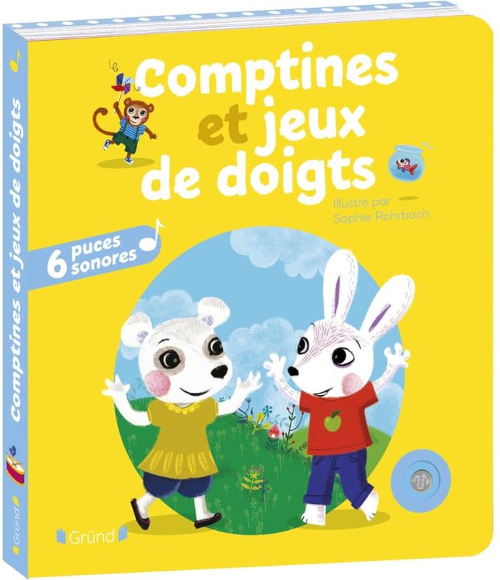 Couverture du livre « Comptines et jeux de doigts : 6 puces sonores » de Sophie Rohrbach, librairie Les Contes Infusés à Corte