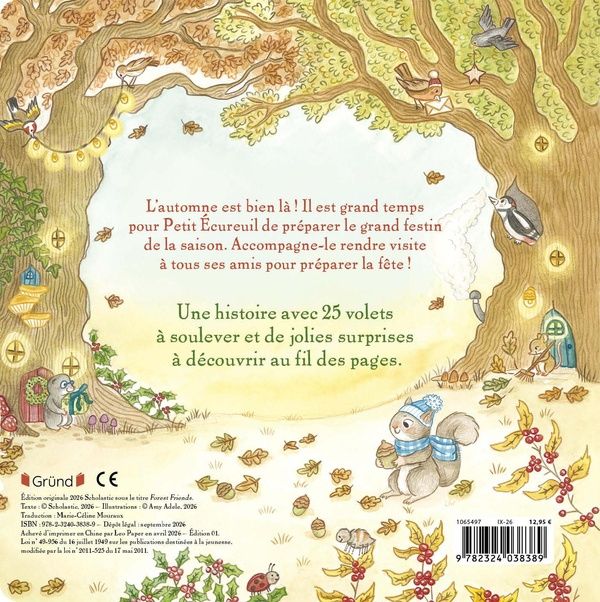 Quatrième de couverture de « PETIT ECUREUIL FETE L'AUTOMNE ! »