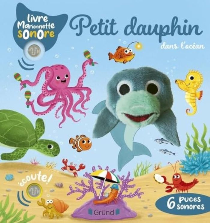 Couverture du livre « PETIT DAUPHIN DANS L'OCEAN », librairie Les Contes Infusés à Corte
