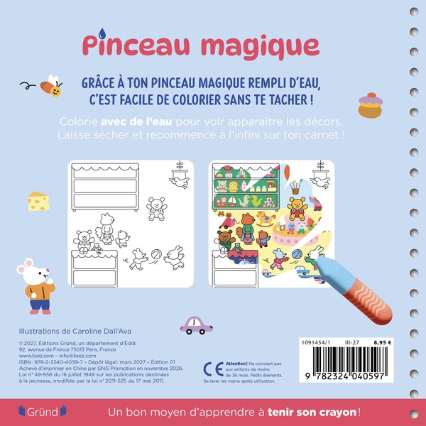 Quatrième de couverture de « PINCEAU MAGIQUE - MA PETITE VILLE »