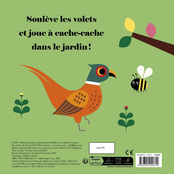 Quatrième de couverture de « OU EST LE HERISSON ? »