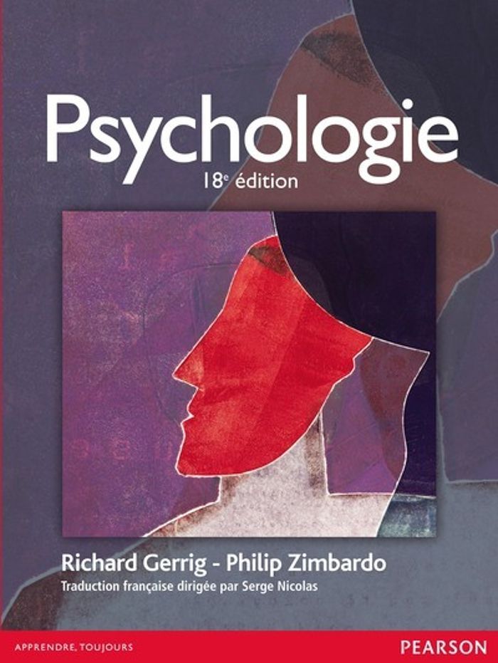 Couverture du livre « PSYCHOLOGIE - 18E EDITION » de Gerrig/zimbardo, librairie Les Contes Infusés à Corte