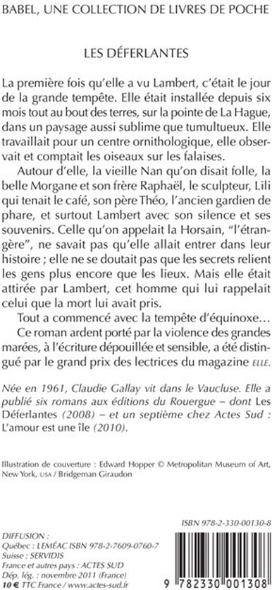 Quatrième de couverture de « Les déferlantes : roman »