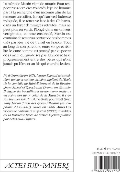 Quatrième de couverture de « INVISIBLES - LA TRAGEDIE DES CHIBANIS »