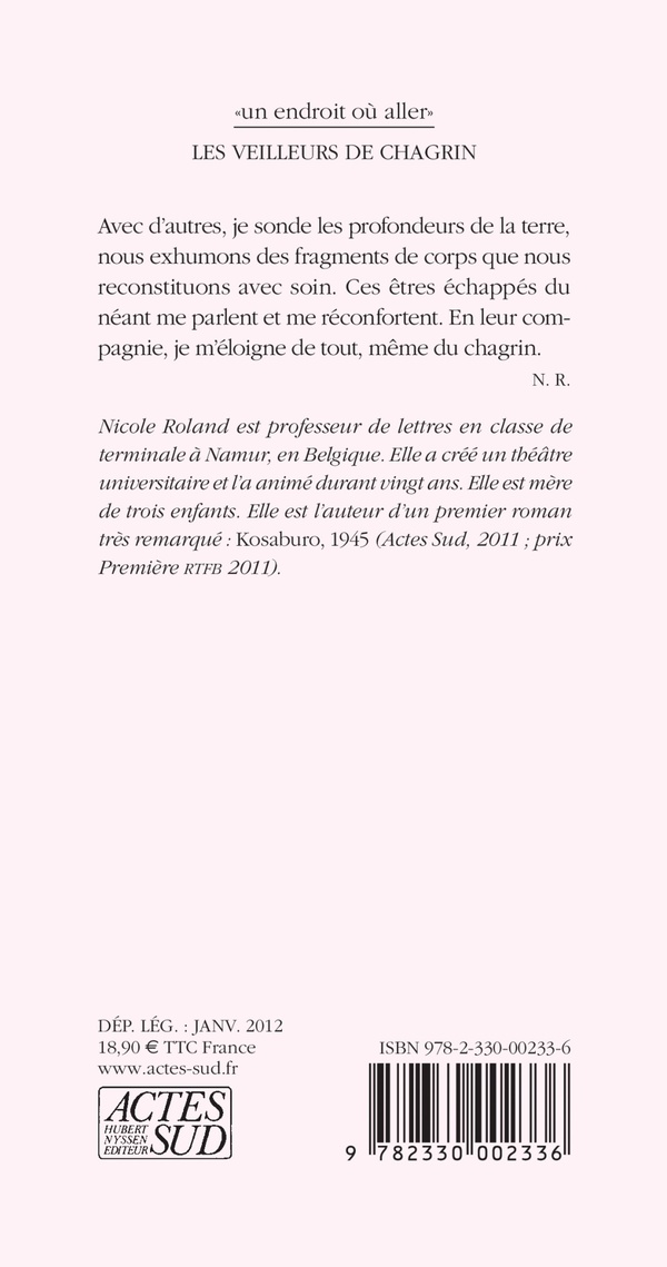 Quatrième de couverture de « LES VEILLEURS DE CHAGRIN »