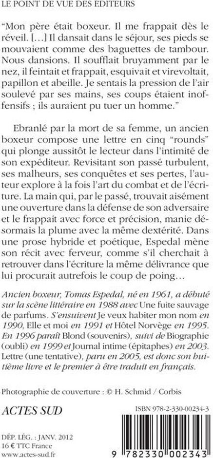 Quatrième de couverture de « LETTRE - (UNE TENTATIVE) »