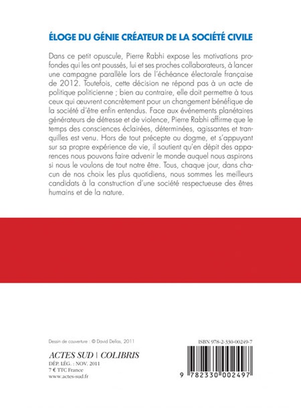 Quatrième de couverture de « ELOGE DU GENIE CREATEUR DE LA SOCIETE CIVILE - TOUS CANDIDATS »