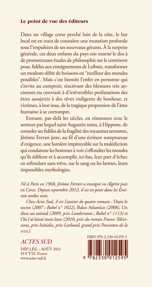 Quatrième de couverture de « LE SERMON SUR LA CHUTE DE ROME »