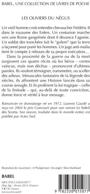 Quatrième de couverture de « Les oliviers du Négus : récits »