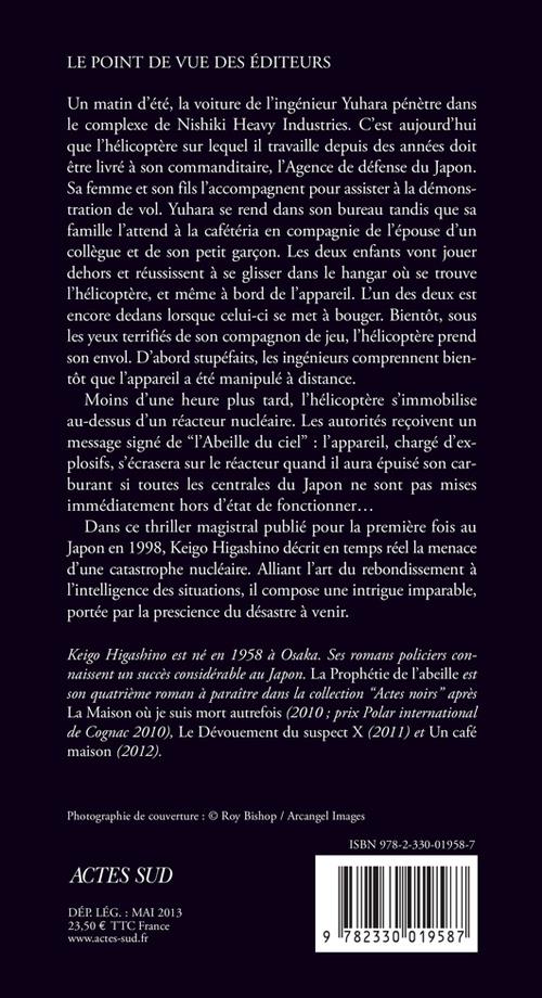 Quatrième de couverture de « La prophétie de l'abeille : roman »