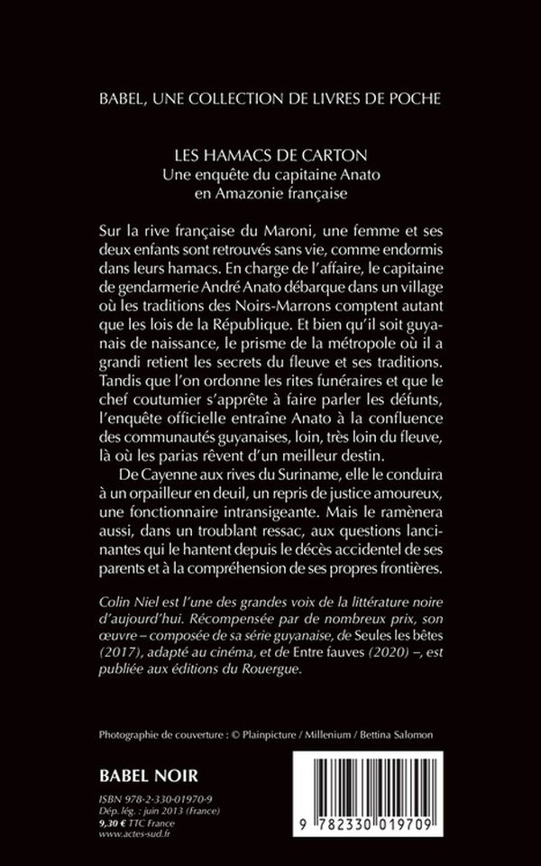 Quatrième de couverture de « Les hamacs de carton : roman »