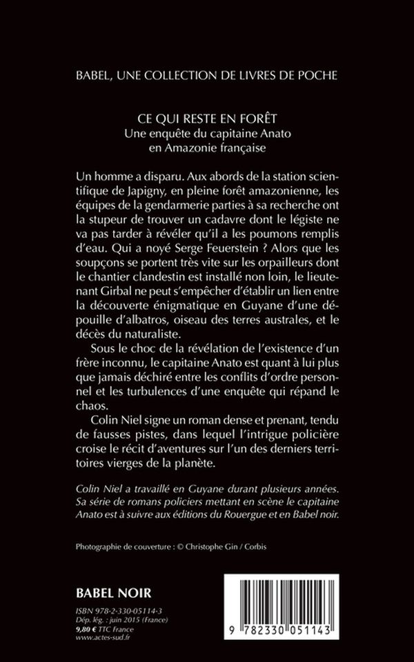 Quatrième de couverture de « Ce qui reste en forêt : roman »