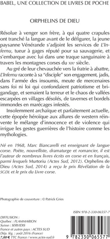 Quatrième de couverture de « ORPHELINS DE DIEU »