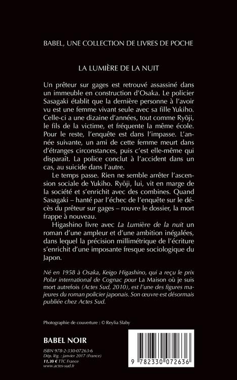 Quatrième de couverture de « La lumière de la nuit : roman »