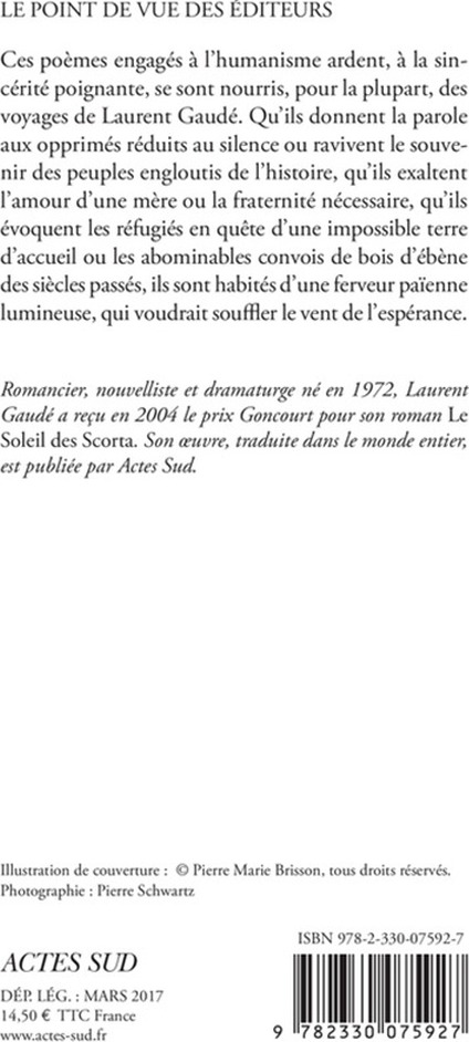 Quatrième de couverture de « De sang et de lumière : poésie »