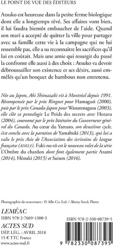 Quatrième de couverture de « Fuki-no-tô : roman »