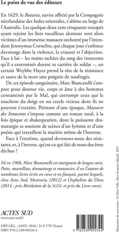 Quatrième de couverture de « MASSACRE DES INNOCENTS »