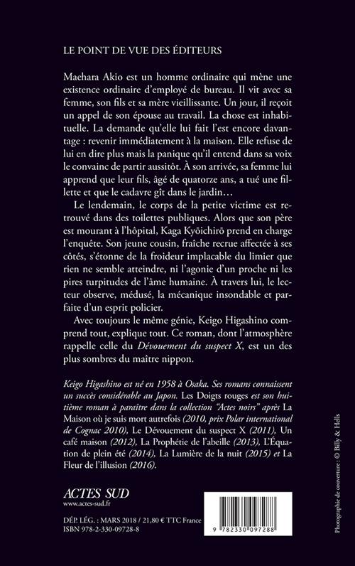 Quatrième de couverture de « Les doigts rouges : roman »