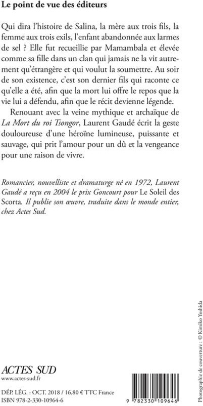 Quatrième de couverture de « Salina : les trois exils »