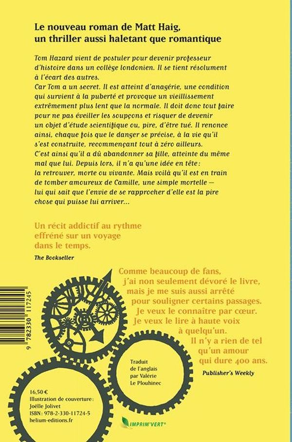 Quatrième de couverture de « How to stop time »