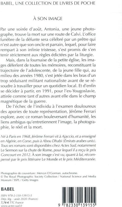 Quatrième de couverture de « A SON IMAGE »
