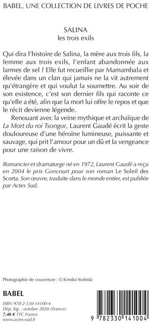 Quatrième de couverture de « Salina : les trois exils »