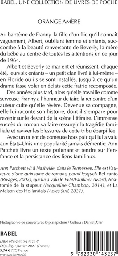 Quatrième de couverture de « Orange amère : roman »
