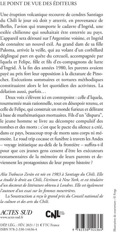 Quatrième de couverture de « La soustraction : roman »