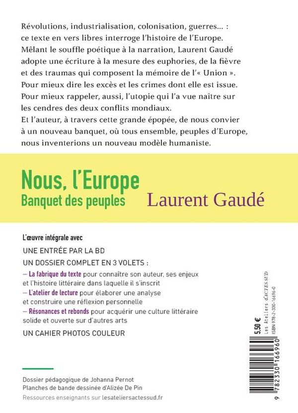 Quatrième de couverture de « Nous, l'Europe : banquet des peuples »