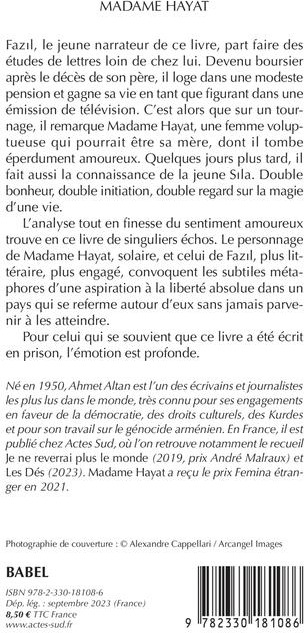 Quatrième de couverture de « MADAME HAYAT »