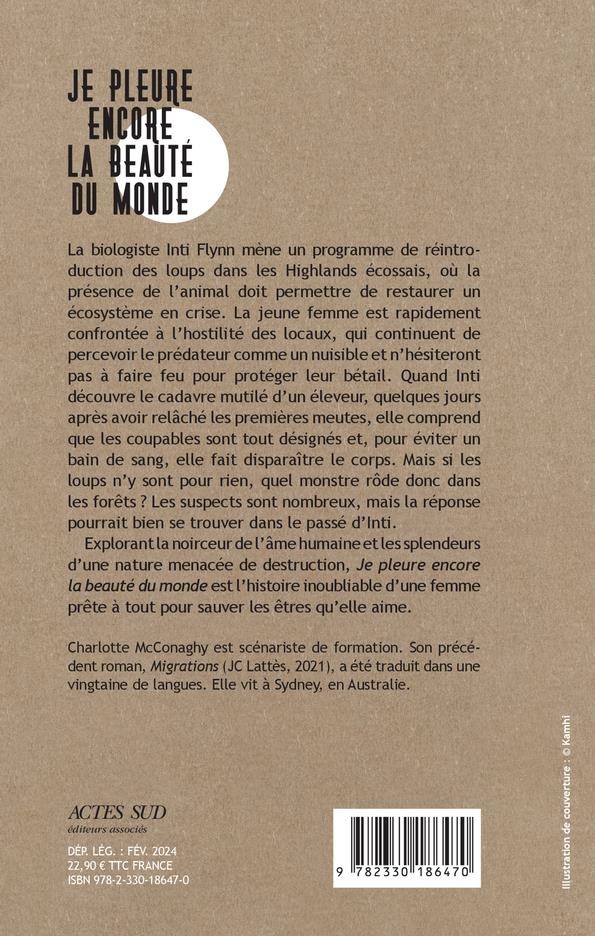 Quatrième de couverture de « Je pleure encore la beauté du monde »