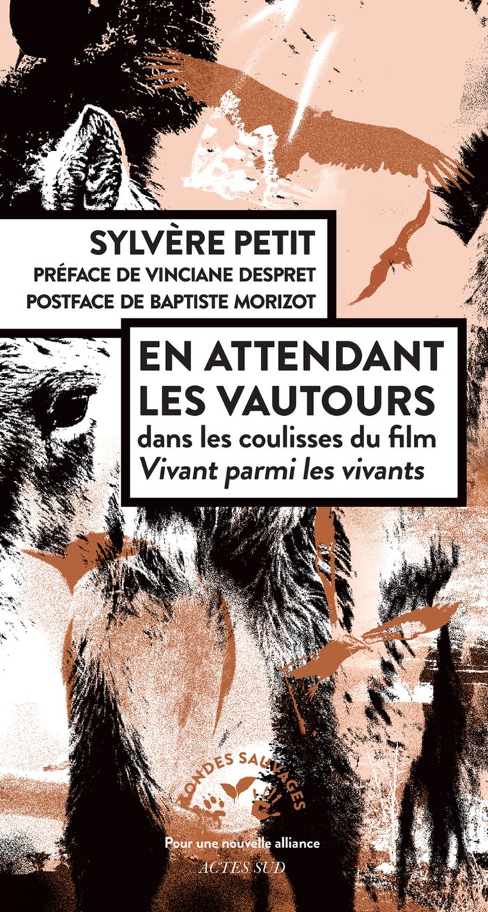 Couverture du livre « En attendant les vautours : dans les coulisses du film "Vivant parmi les vivants" » de Sylvère Petit, librairie Les Contes Infusés à Corte