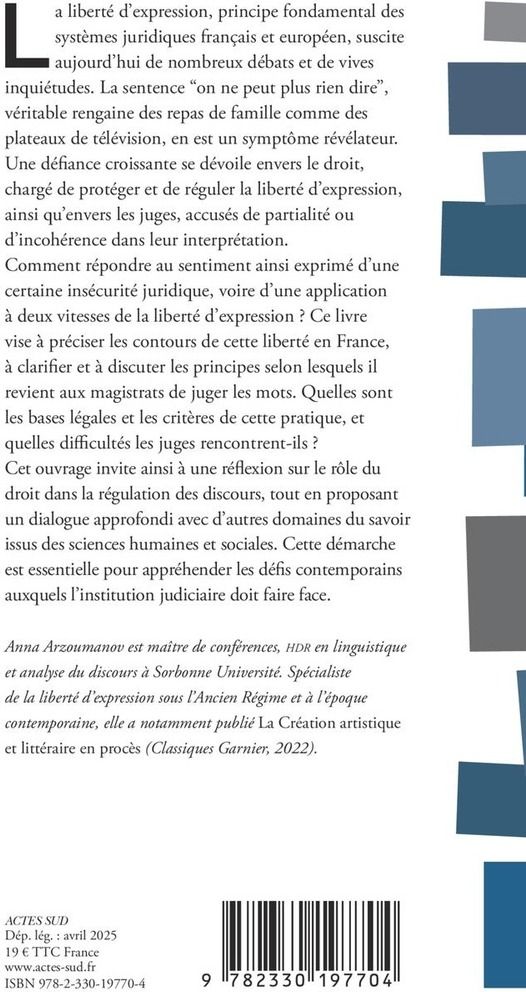 Quatrième de couverture de « Juger les mots : liberté d'expression, justice et langue »