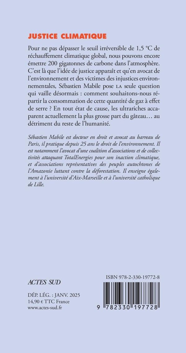 Quatrième de couverture de « Justice climatique : pour une nouvelle lutte des classes »