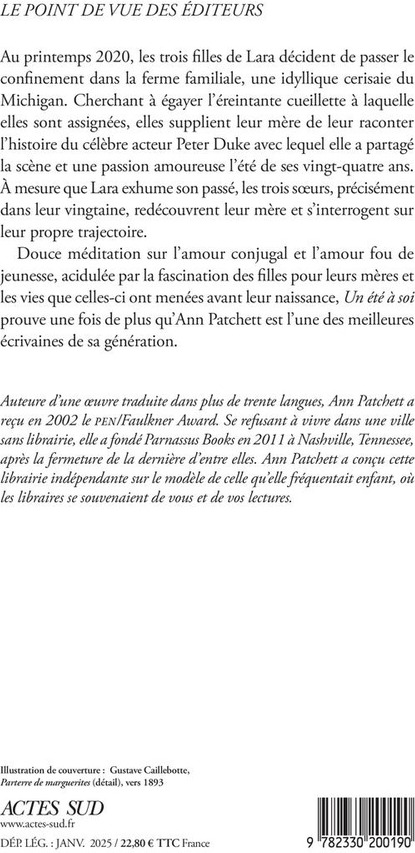 Quatrième de couverture de « Un été à soi »