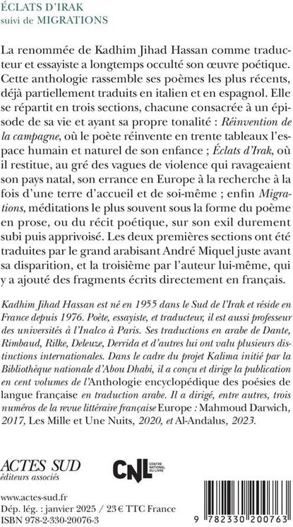 Quatrième de couverture de « Éclats d'Irak »