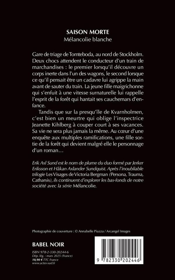 Quatrième de couverture de « Saison morte : mélancolie blanche »