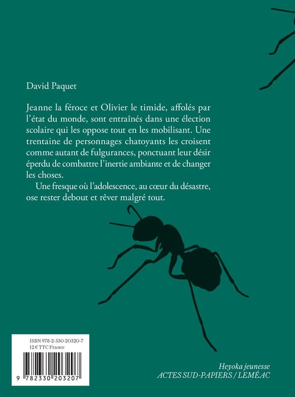 Quatrième de couverture de « Le poids des fourmis »