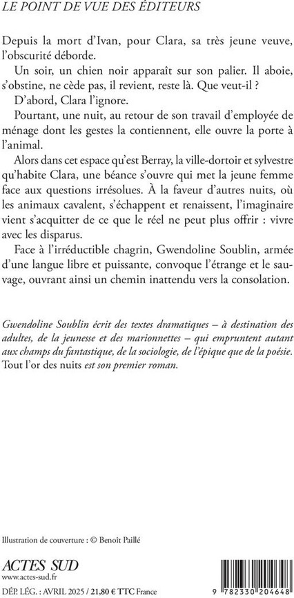 Quatrième de couverture de « Tout l'or des nuits : roman »