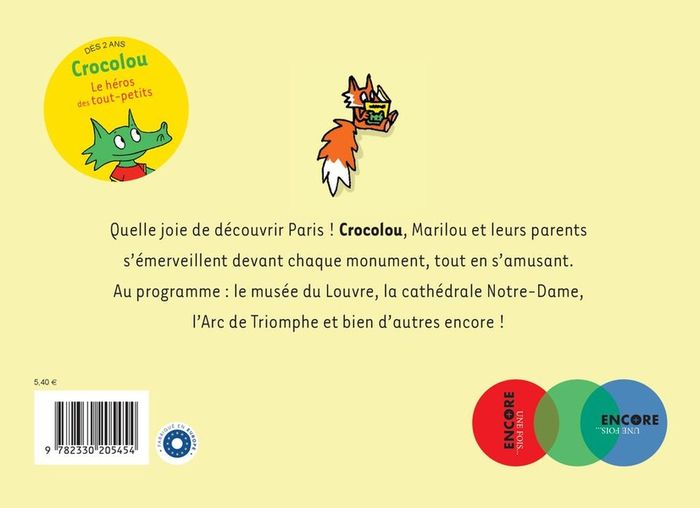 Quatrième de couverture de « Crocolou aime Paris »