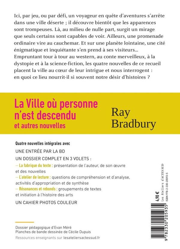 Quatrième de couverture de « La ville où personne n'est descendu : et autres nouvelles »