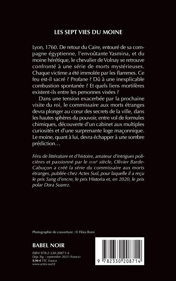 Quatrième de couverture de « Les sept vies du moine : roman »