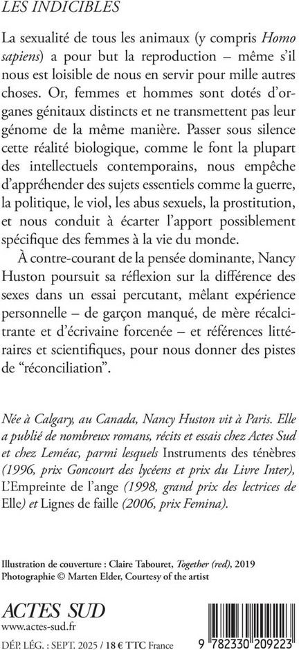 Quatrième de couverture de « Les indicibles : essai »