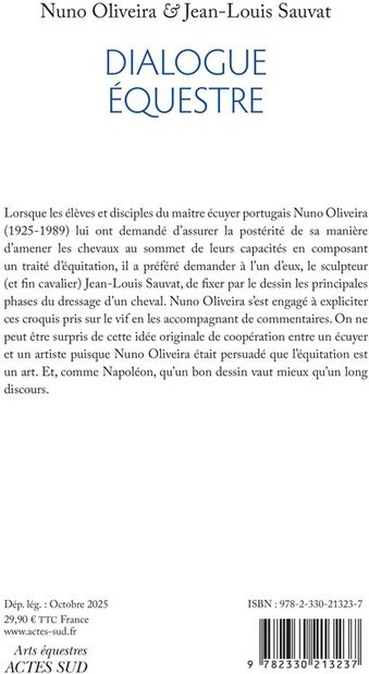 Quatrième de couverture de « Dialogue équestre : propos sur des croquis équestres »