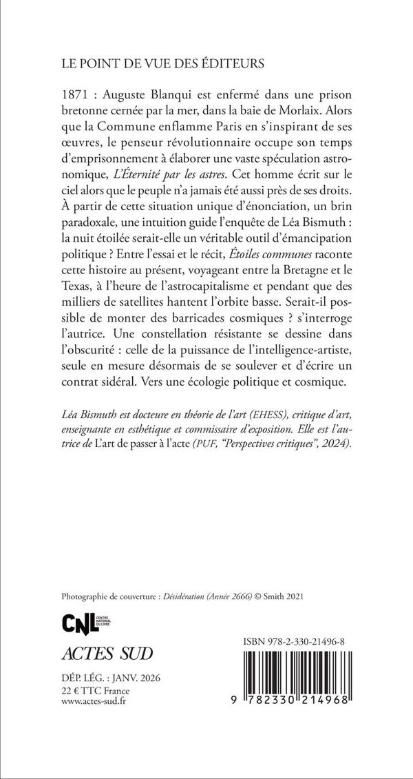 Quatrième de couverture de « Étoiles communes : vers une écologie cosmique »