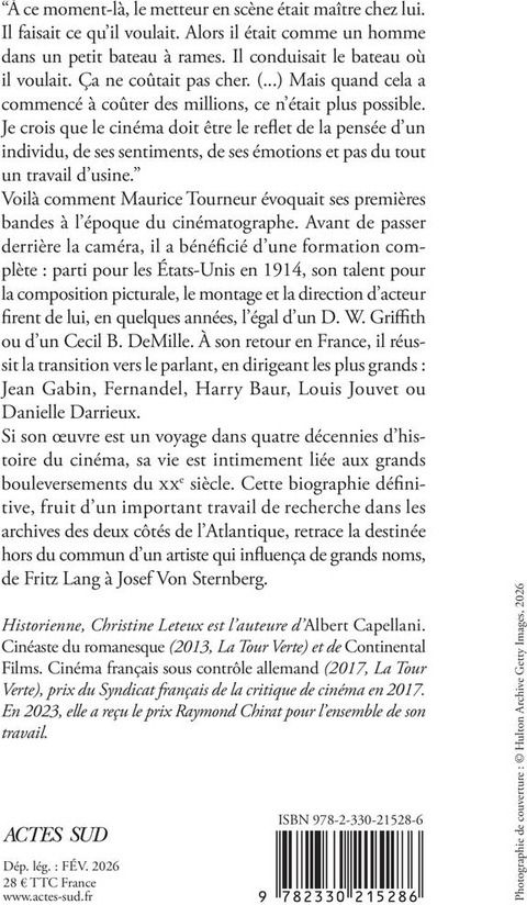 Quatrième de couverture de « Maurice Tourneur : réalisateur sans frontières »
