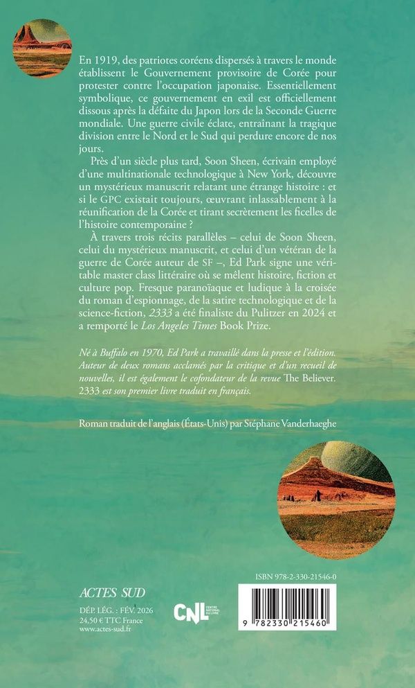 Quatrième de couverture de « 2333 »