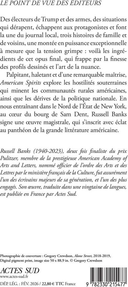 Quatrième de couverture de « American spirits »